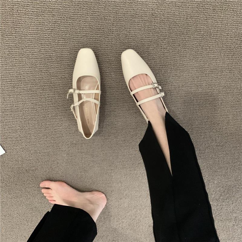 2025 Spring and Autumn New Design Sense French Retro Mary Jane Flats Single Shoes One Word with Buckle Women's Shoes
