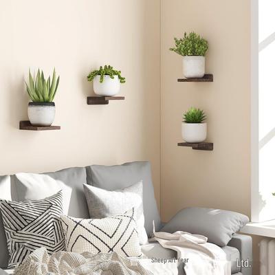 Wandmontiertes Holzblumenregal: Dekorative Aufbewahrung für Wohnzimmer, Badezimmer und Schlafzimmer