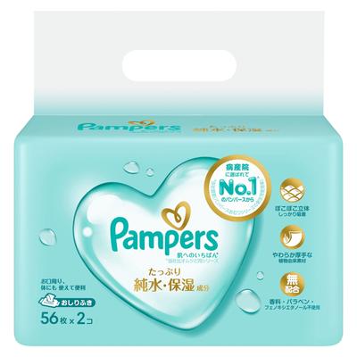 Pampers Baby-Feuchttücher für die Haut 112 Blatt Blätter x 2 (56 Pakete)
