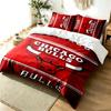 Chicago Bulls 3pc Duvet Cover Set Simple Modern Bedding Set Wrinkle Resistant Soft Fabric All Season Use a Perfect Gift