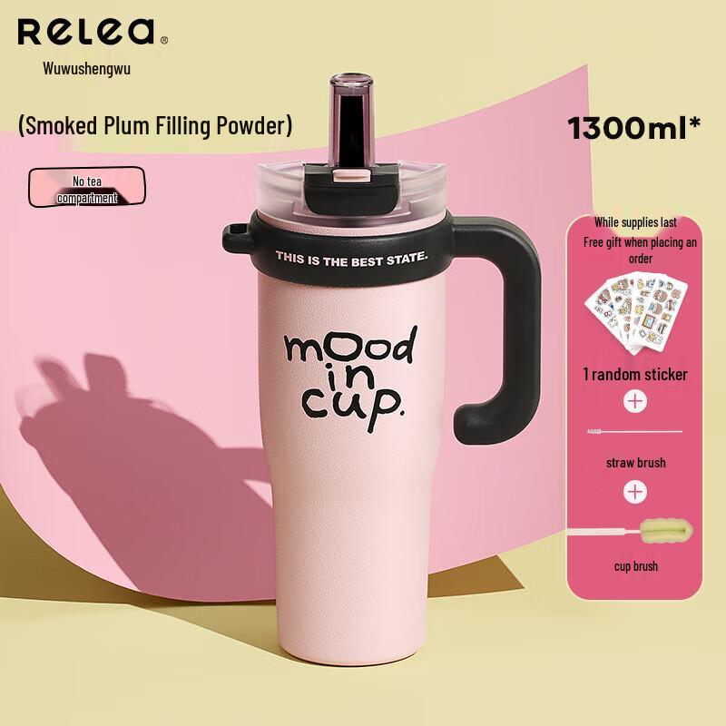 

RELEA Li Shui Shou 1300ml Insulated Straw Mug with Handle