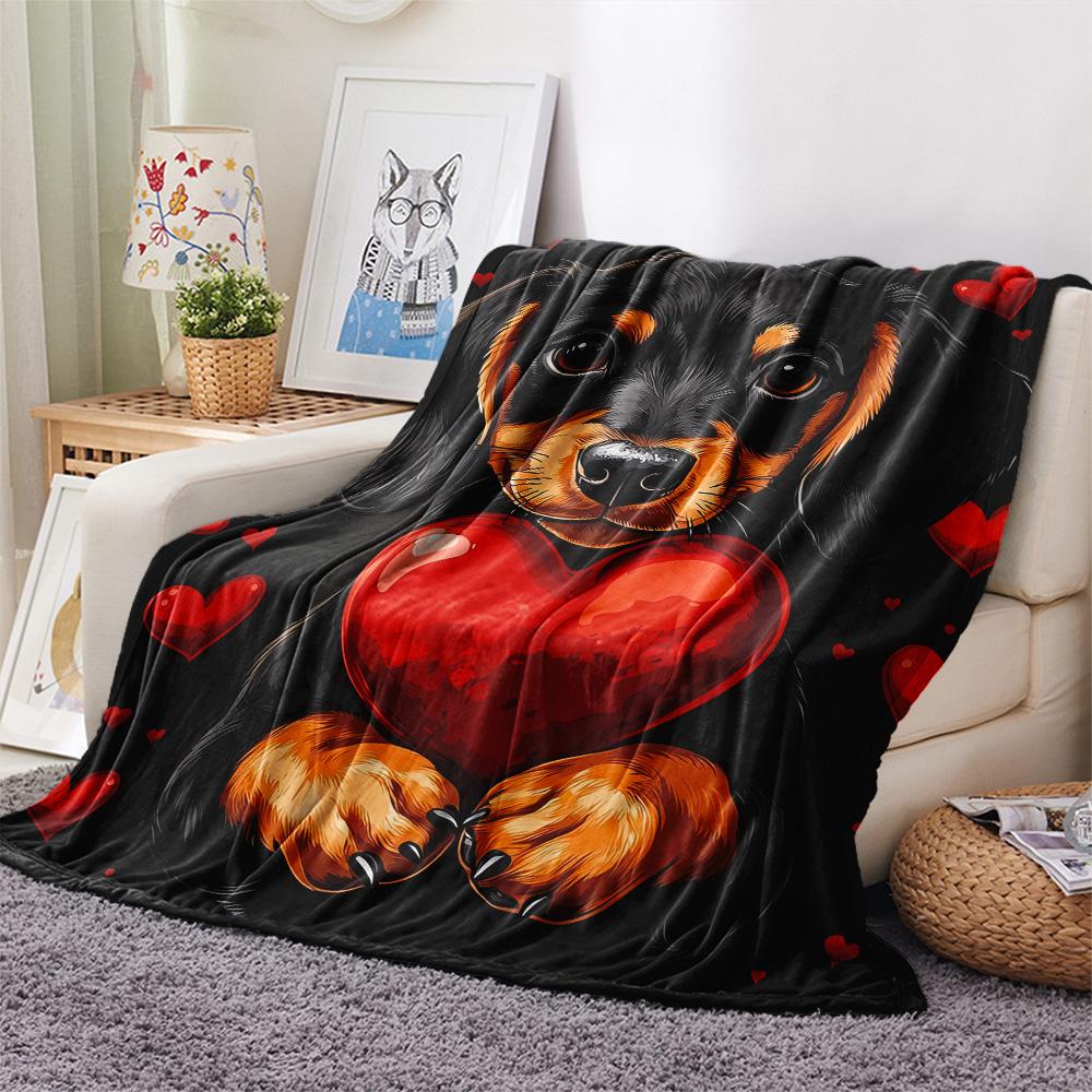 Dog Print Flannel Blanket, High quality Comfortable for All Seasons, Home Decor, Warmth and Comfort, Perfect for Christmas Gifts