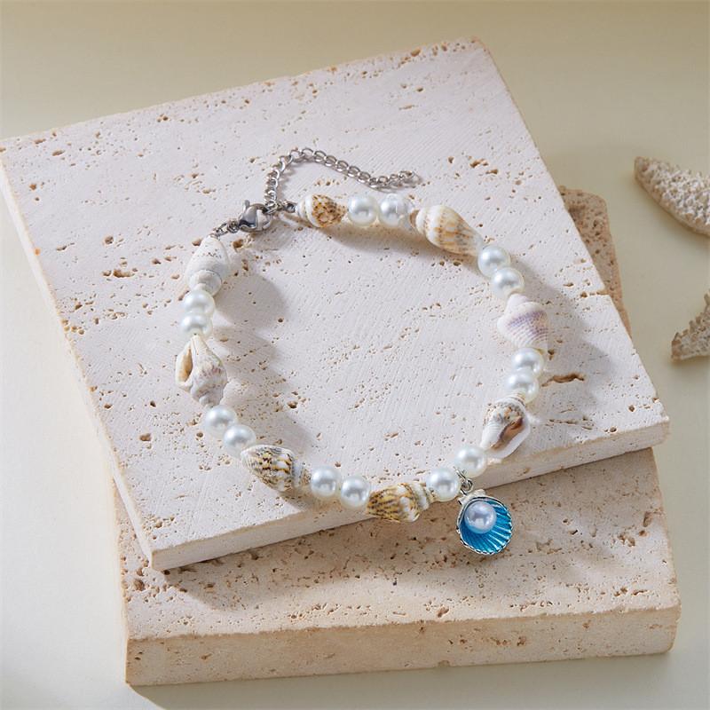 Shell Fish Tail Pendant Bracelets For Beachwear And Casual Wear