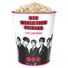 Metal Popcorn Bucket Storage Container with Printed Design for Home Theater Room or Party Use Durable and Lightweight Metal Construction