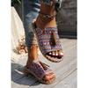 Bohemian Flat Sandals for Women - 2025 Summer New Fringe Design - Size 43 Beach Sandals