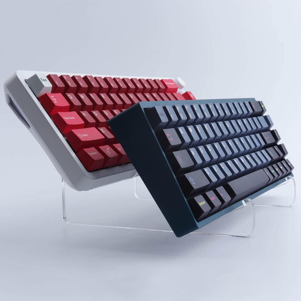 Hyekit 3-Tier Mechanical Keyboard Display Stand - Transparent Super Thick Acrylic Frame Holder - Gaming Keyboard Plate Holder