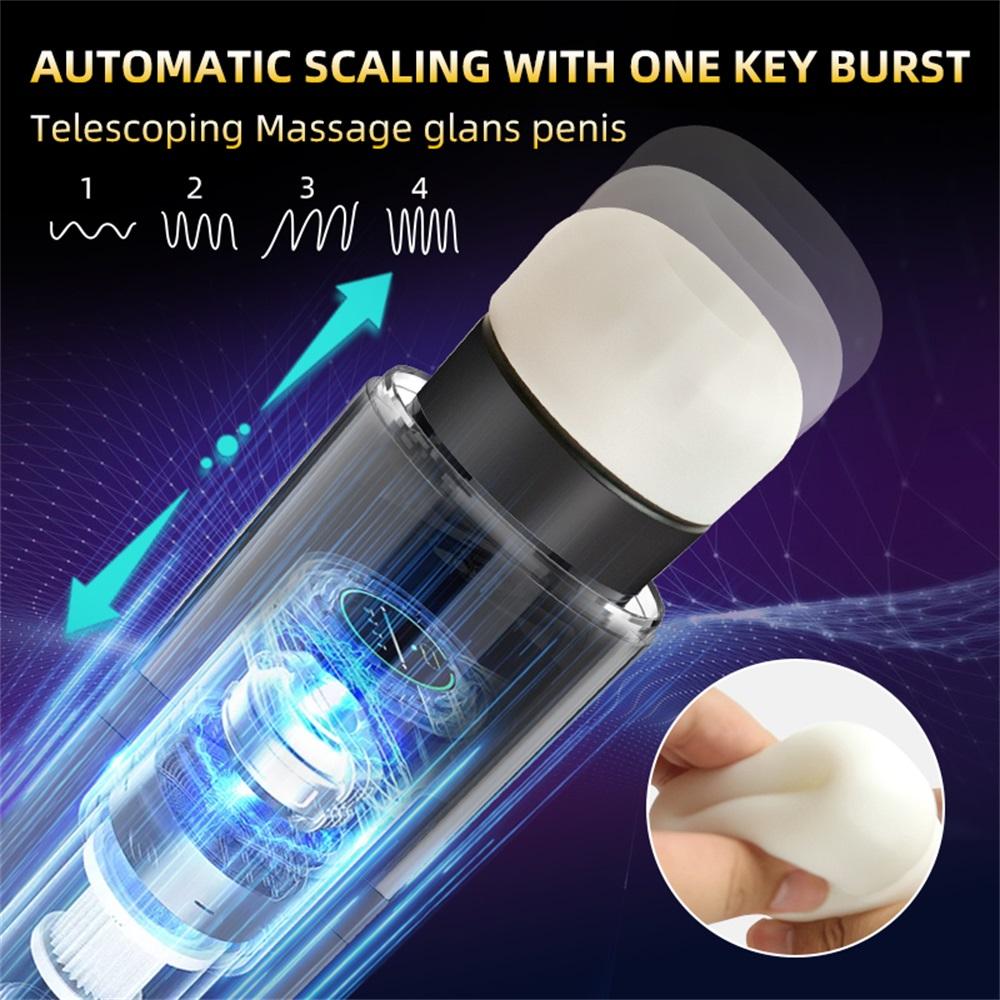 Male Sex Toy Automatic Sucking Telescopic Voice Masturbator Cup For Men Real Vaginal Suction Pocket Blowjob Adult Product