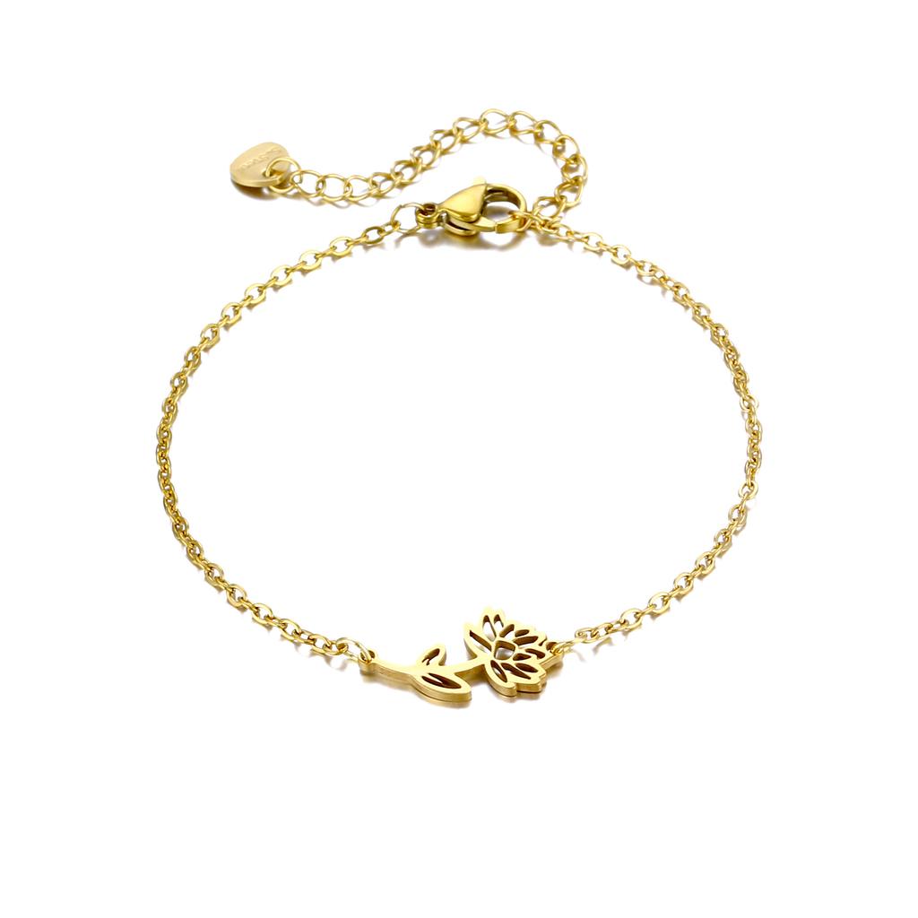 December Birth Flower Bracelet Birthstone Floral Jewelry Personalized Gift