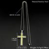 Christian Two-Tone Double Rotatable Cross Stainless Steel Jesus Amulet Pendant Necklace for Women Men Gold Color Chain Jewelry