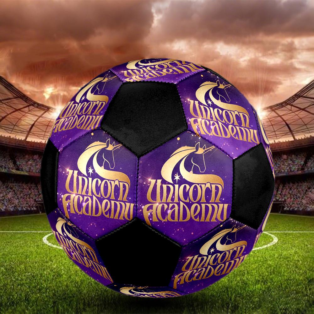 Unicorn Academy Indoor Soccer Ball Colorful Machine Stitched PVC Size 5 Team Training Competition Ready Durable High-Bounce Cool Sports Gift