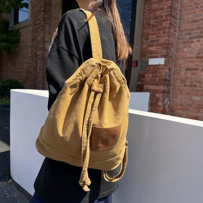 Sac à dos à cordon de serrage sac à dos en toile pour femme cartable de poche à cordon pour étudiant