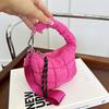 Solid Color Cloud Pleated Coin Purse Quilted Bag Pendant Cute Small Wallet  Key Bag