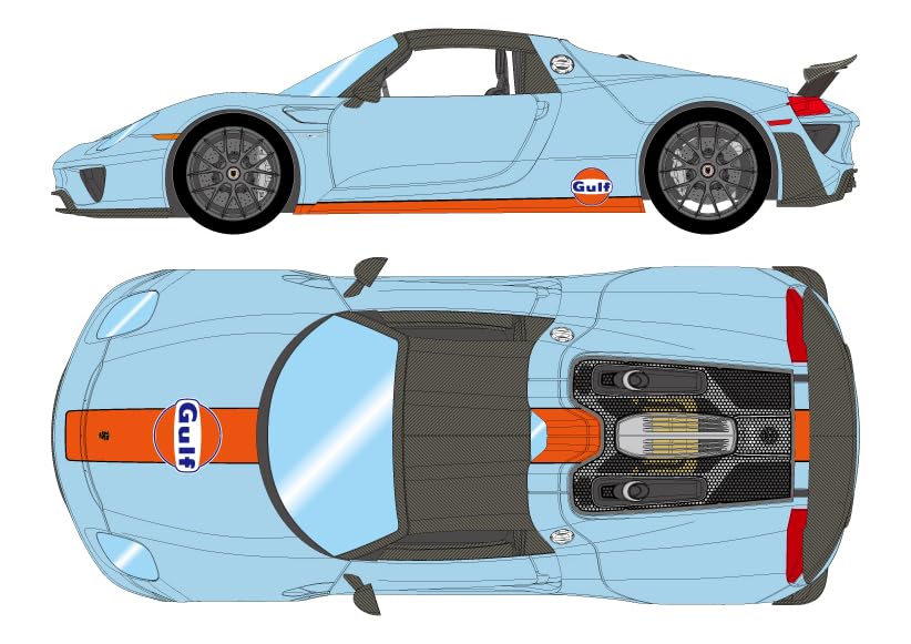 

Make up EIDOLON Porsche 918 Spyder Weissach Package 2011 Rear Wing Up Gulf Stripe Finished Model EM812B 1/43 Blue/Orange (US Spec)