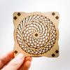 1/4Pcs Wooden Kinetic Coasters Farmhouse Rustic Heat-resistant Coffee Mug Cup