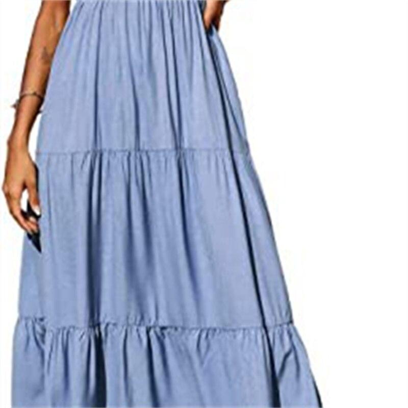 

Элегантное облегающее сексуальное женское платье 2022 года, летнее пляжное платье с открытыми плечами в стиле бохо, женский халат Femme, женское платье, Vestidos Mujer XL светло-синий