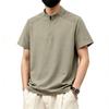 [BUTMYJ] Men's T-Shirt, Short Sleeve, Half-Zip, Summer Wear, Stand Collar, Casual Pullover, Plain, Simple, Popular Fashion, Sports Short Sleeve Polo S