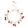 Dolce Carino Rosso Fragola Ciliegia Cuore Perla Ciondolo Bracciale Nuova Moda Y2K Frutta Colore Oro Catena Gioielli Regali per Feste 2025