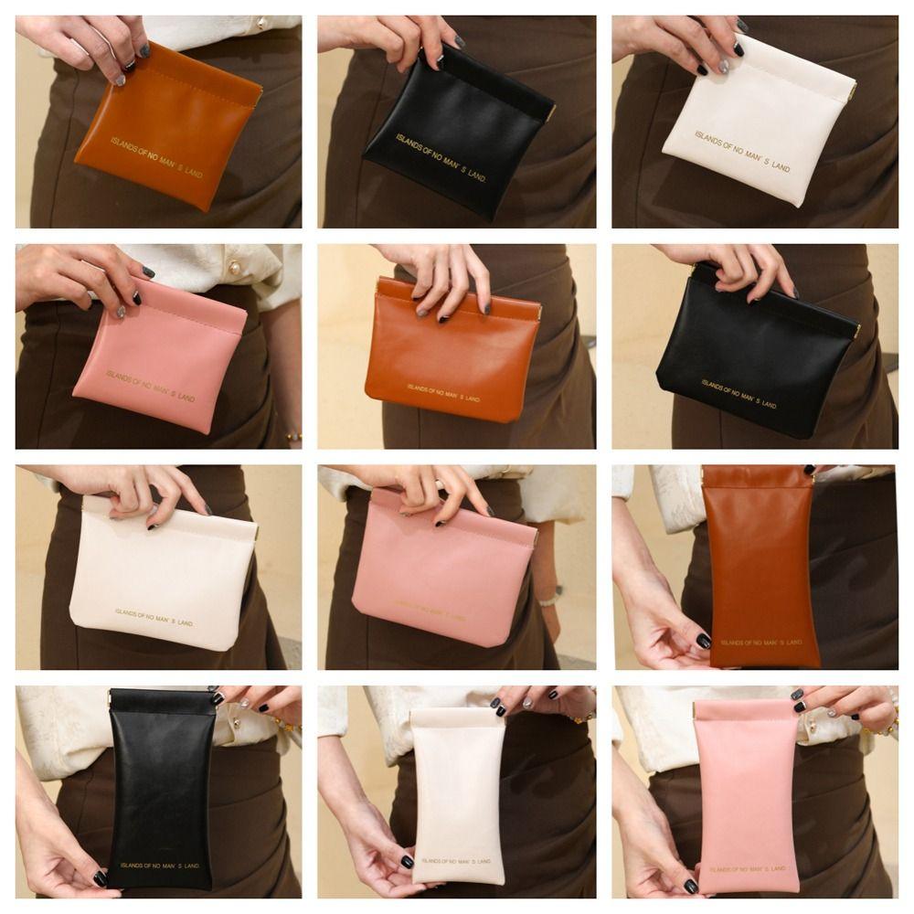 Letter Mini Self-closing Coin Purse Spring Bag Small Sunglasses Bag Holder  Outdoor