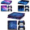 Ps4 Slim Stickers Full Body Vinyl Skin Decal Cover for PlayStation 4 Console Controllers (with 4pcs Led Lightbar Stickers) (Blue fire) (PS4 Console