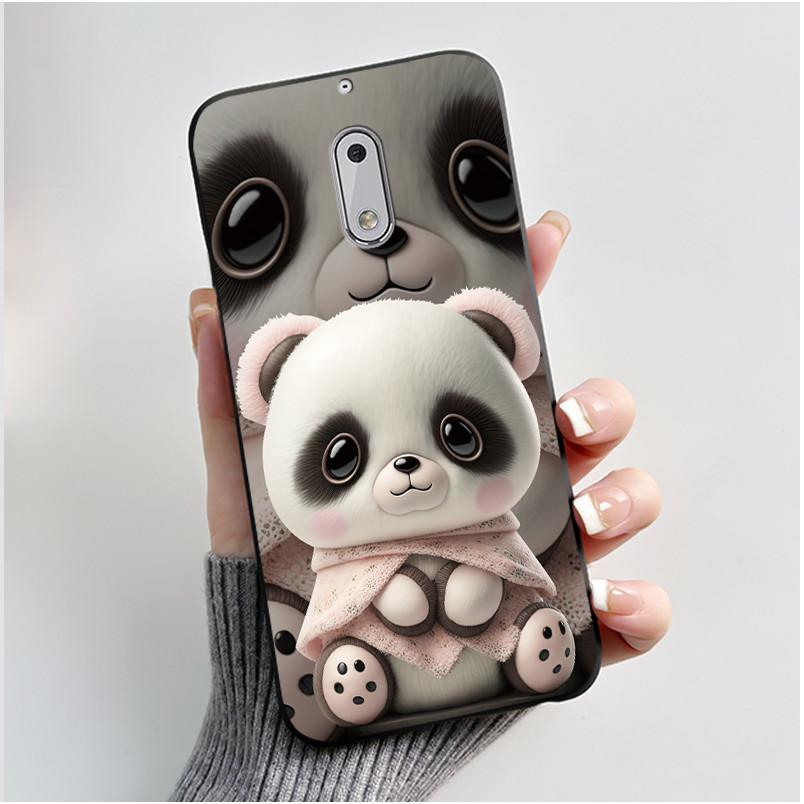 Soft TPU Case For Nokia 6 6.1 Plus Nokia6 Phone Case Luxury Cute Love Rabbit Funny Cartoon Black Silicone Shockproof Back Cover