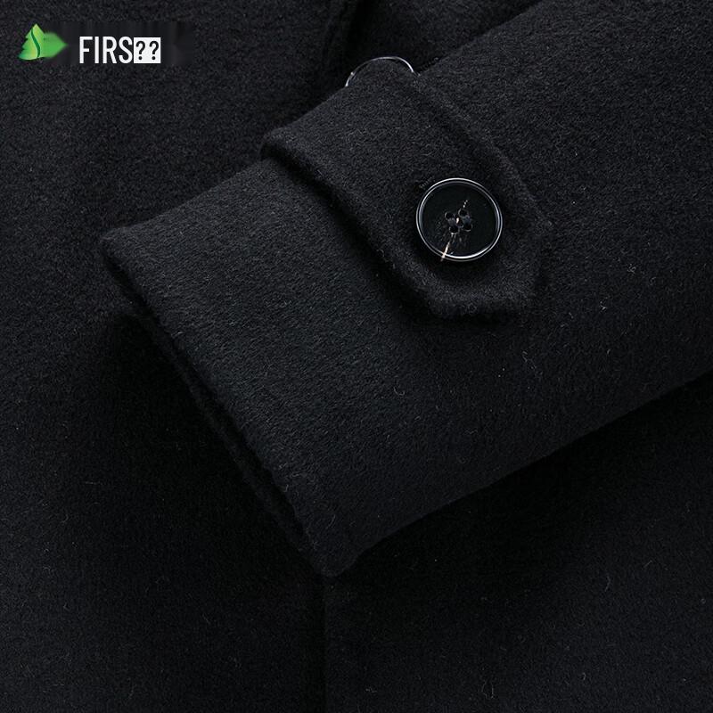 Shanshan Men's Mid-Length Double-Faced Wool Blend Coat with 90% Goose Down Liner