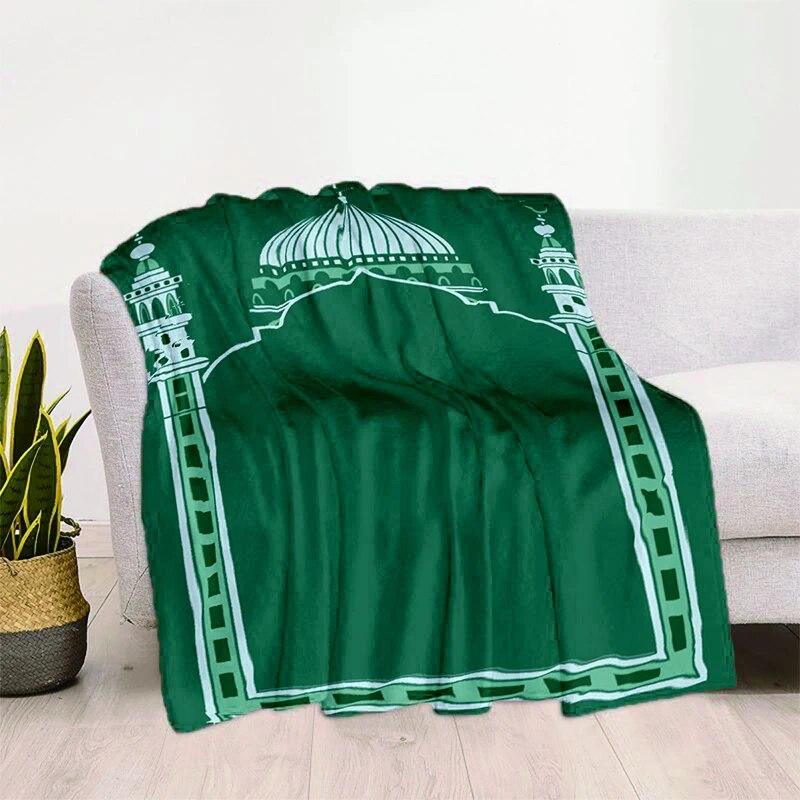 Müslüman Namaz HD Yumuşak Peluş Yatak Atma Karikatür Piknik Ince Battaniye Modern Flanel Battaniye Kapak Gedruckt Bettdecke Geschenk