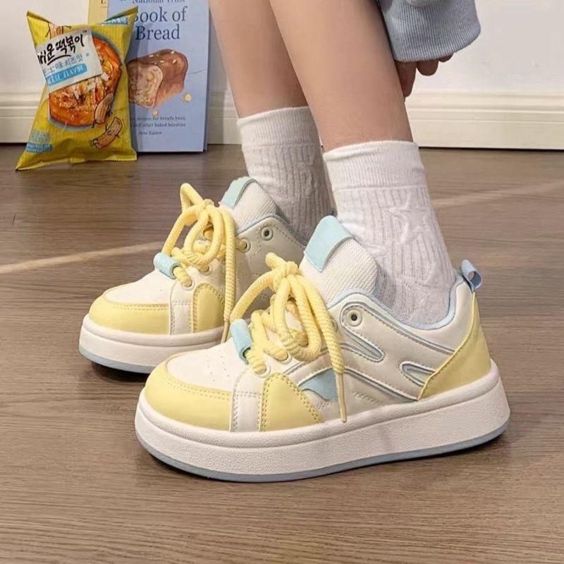 Ins Women's Shoes Dopamine Little White Shoes 2025 Spring and Summer New Versatile Niche Student Casual Shoes Thick Baseplate Shoes