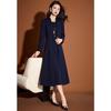 Set Elegant cu Palton Lung și Rochie cu Buline