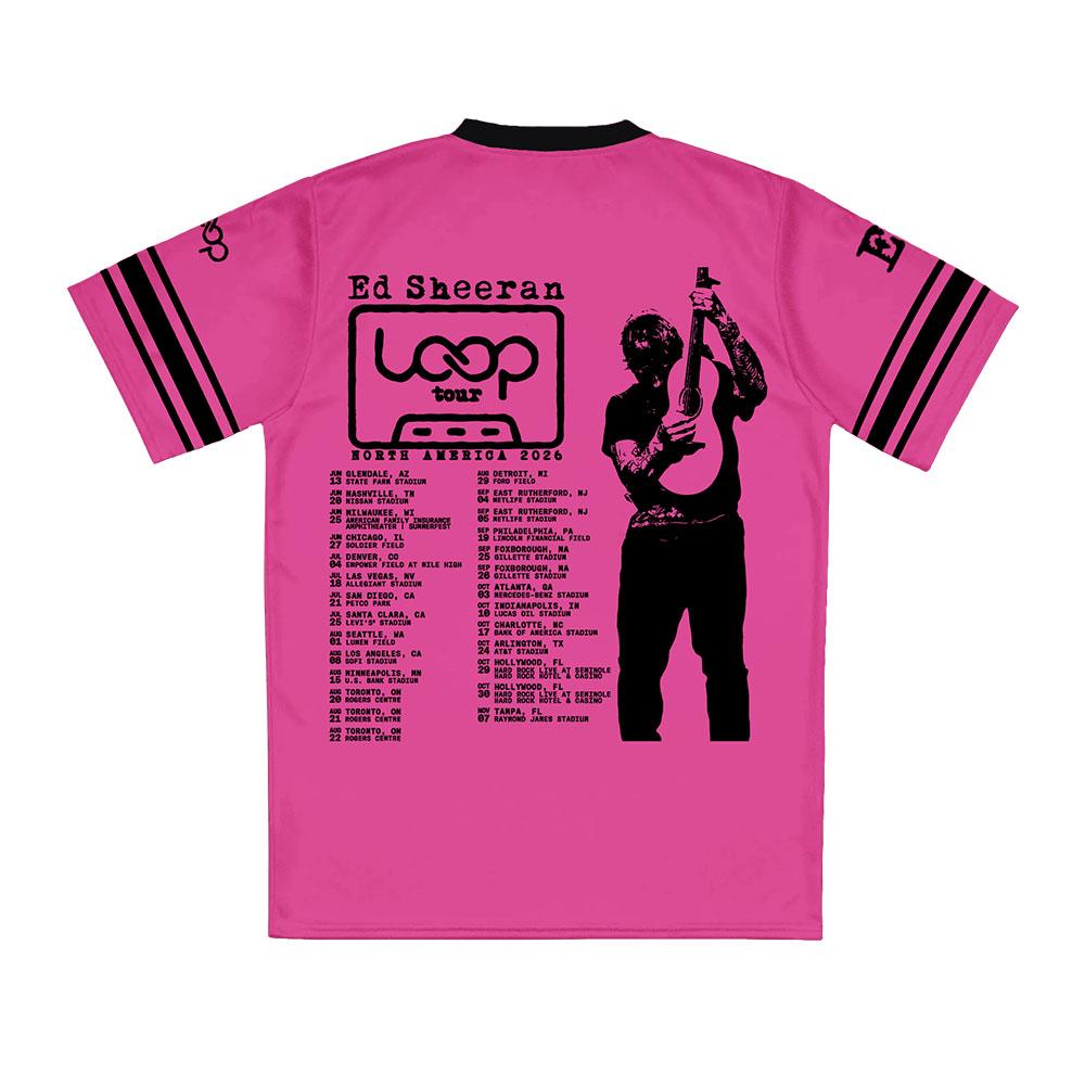 Ed Sheeran Loop Tour Nordamerika 2026 Jersey V-Ausschnitt Kurzarm Locker Herren T-Shirt Sänger Design Grafik 3D Druck T-Shirts Merch