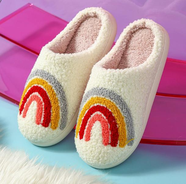 Women's Cute Strawberry Plush Toe Slippers for Indoor Home Use