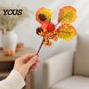 Multi-element Fall Bouquet Autumn Flower Bouquet, Artificial Floral Picks with Maple Leaves Pumpkins Pine Cone Stems Berries Cones for