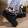 Cross-border Explosion Neutral Felt Collar Bag Heel Cotton Shoes Burgundy Winter Indoor Shoes Comfortable Memory Cotton Winter Models