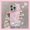 Pink purple floral, suitable for Apple 16Promax mobile phone case IMD advanced sense 14 feather yarn 15 fine hole 16 explosion
