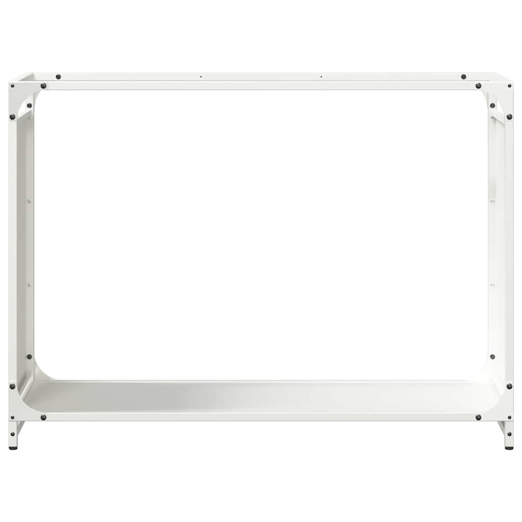 Firewood Rack White 90 x 28 x 65 cm Cold Rolled Steel