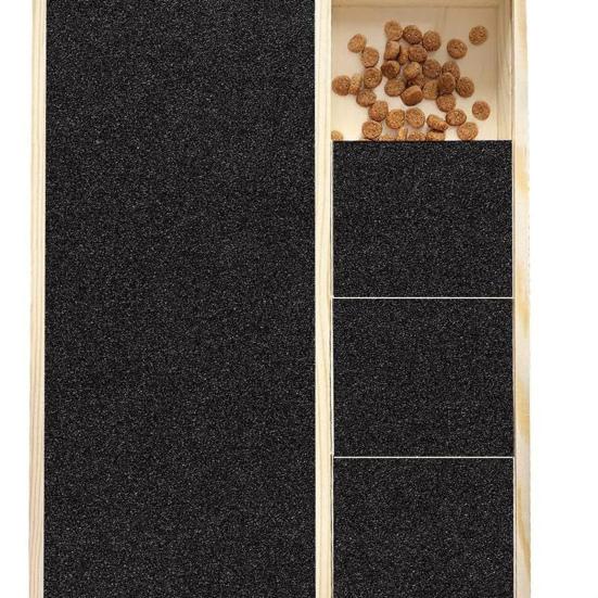 Dog Nail Scratch Board with Treat Box Wooden Pet Filing Pad with Snack Storage Box Removable Paw Scratch Pad for Dog Training
