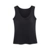 American Style Women's Camisole Top with Wide Straps and Built-in Bra Pads, Ribbed Design, Side Coverage, Versatile Wear.