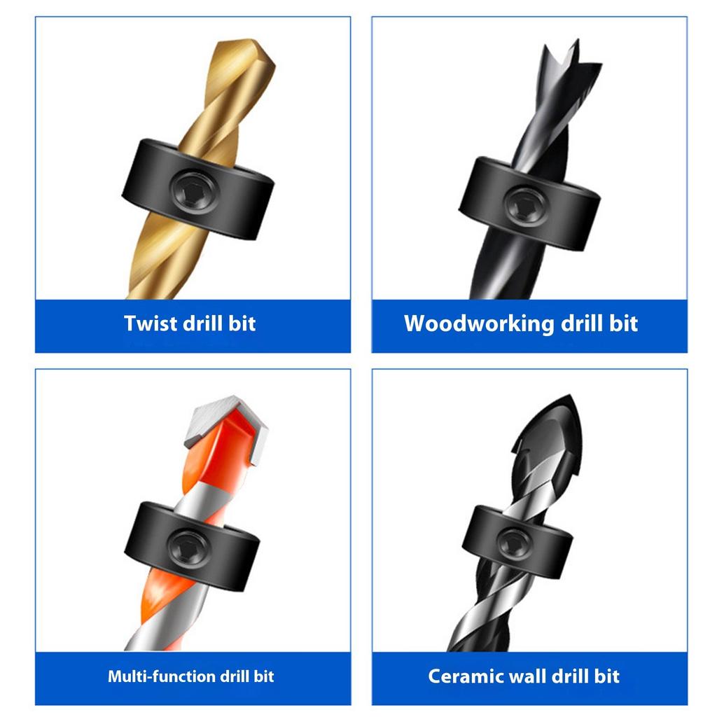 7Pcs Drill Bit Positioning Collars For Precise Depth Control Depth Stop Rings Metal Construction 3/4/5/6/8/10/12mm