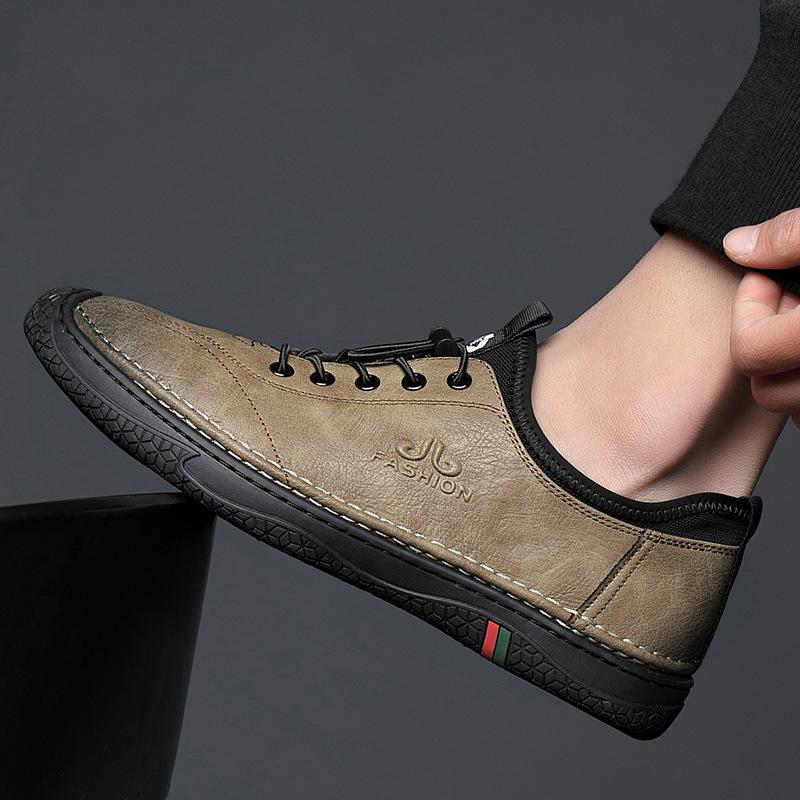Spring Men 'S Shoes ,Casual Leather Shoes ,Korean Fashion All -Match Shoes ,Men 'S Leather ,Men 'S Soft Leather Hiking Shoes