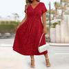 Glitter Sparkly Summer Dress for Women Twist Front V Neck Flowy Beach Sundress Short Sleeve A-line Swing Long Dress