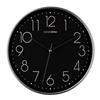 Hometime Round Black Wall Clock Silver Hands 12