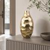 Decorative Metal Vase with Hammered Finish Modern for Living Room
