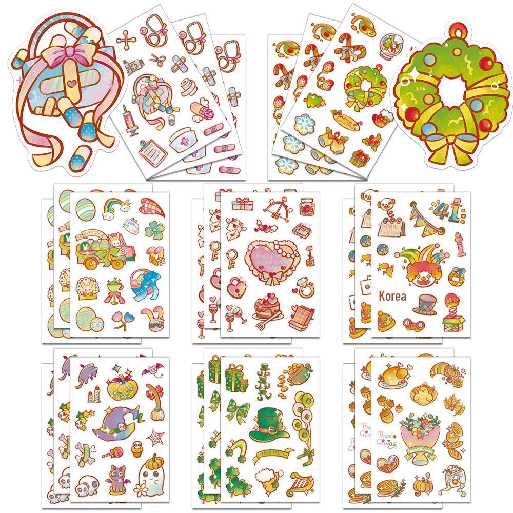

8-Sheet Festival Planner Cartoon Stickers Set - Fun & Personalized Collage Decals
