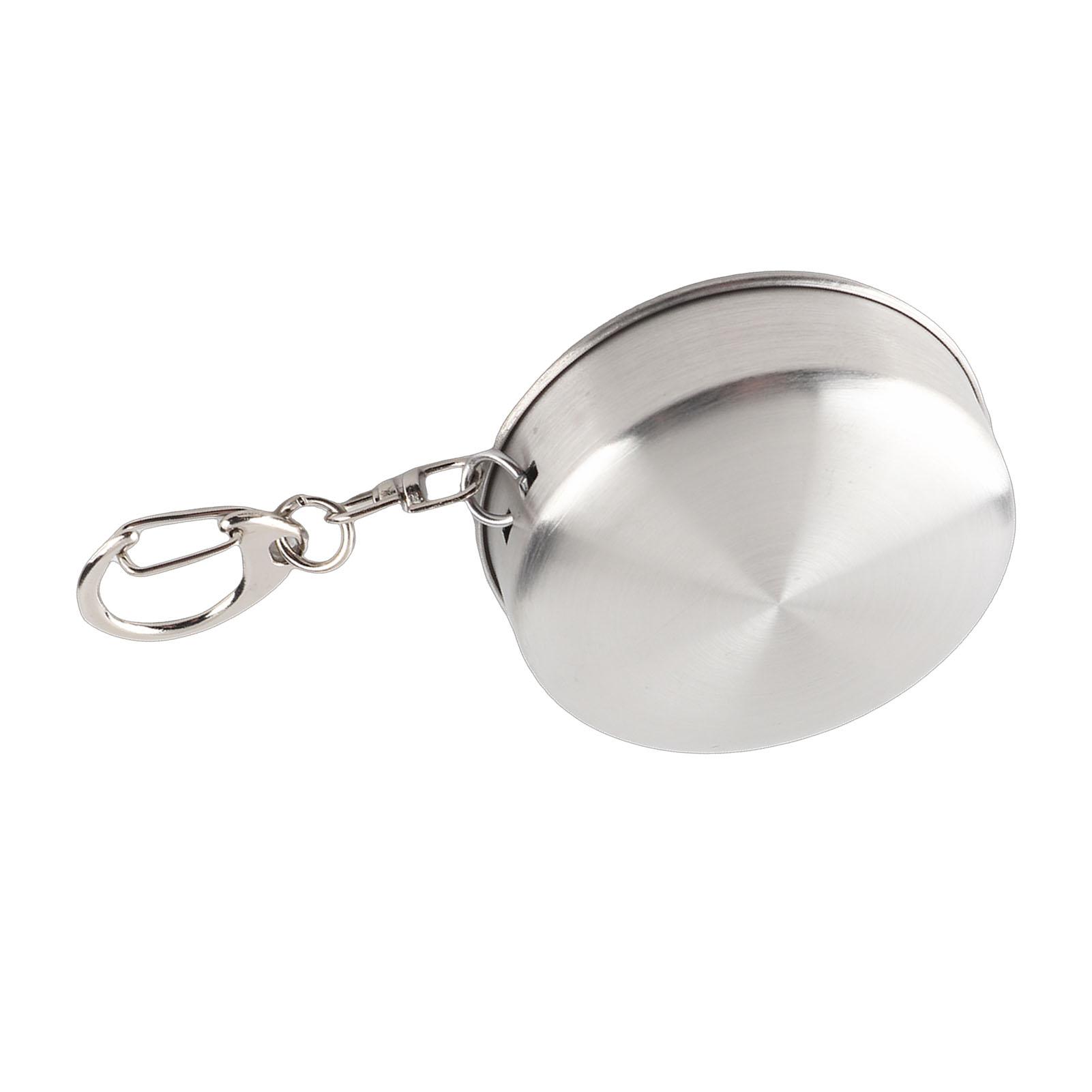 Tasse Pliante, Tasse de Voyage Pliante en Acier Inoxydable avec Porte-clés Lunettes Métalliques Pliables Tasses de Voyage Télescopiques Portables pour Camping, Picn