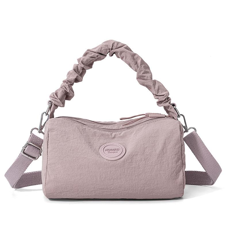 Women's Solid Shoulder Bag Lightweight Multi-compartment Nylon Bag