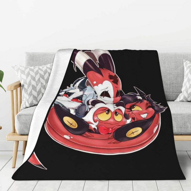 Custom Animated Anime Helluva Boss Blitzo Blanket 3D Printed Soft Flannel Fleece Warm Throw Blankets Car Bedding Sofa Bedspreads