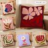 Flower Ins Simple Art Cushion Cover Silky Short Plush Invisible Zipper Dustproof Sofa Pillow Case For Home Decor