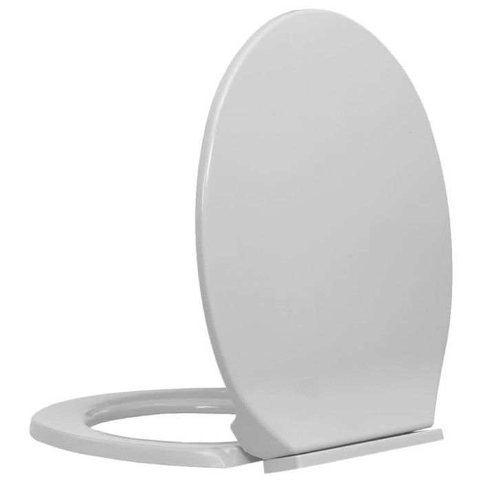 VidaXL Siège de toilette à fermeture en douceur Gris clair Ovale