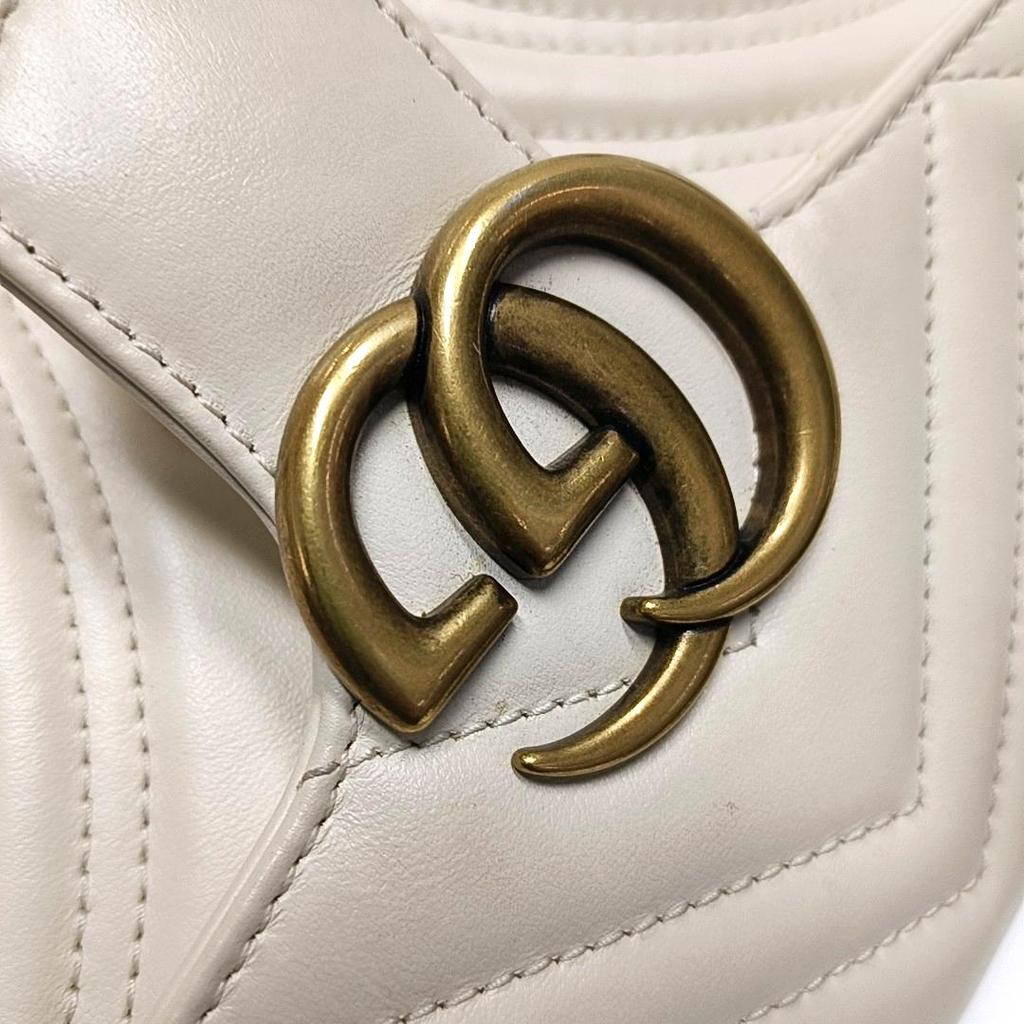 [Pre-Owned] Gucci GG Marmont Matelassé Mini Bag 'White' - Good #AX1QVC