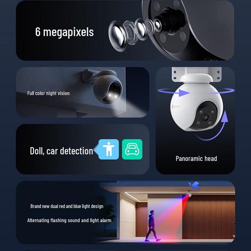 

H8 Outdoor 6MP Wi-Fi/4G Dual-Mode PTZ Security Camera (CN version)