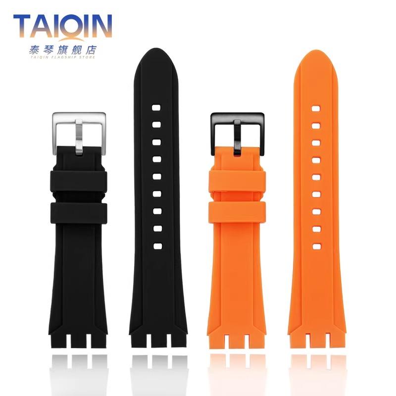Cinturino in Silicone Per Swatch YVS423 419 413 406 400 YCS564G Braccialetto Concavo e Convesso Gomma Orologio Uomo e Donna 19mm 21mm